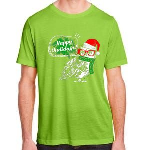 Happy Owlidays Funny Christmas Holidays Owl Lover Adult ChromaSoft Performance T-Shirt