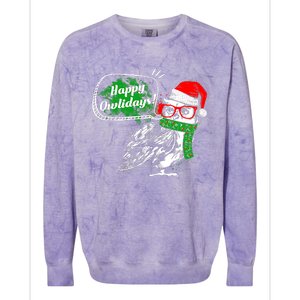 Happy Owlidays Funny Christmas Holidays Owl Lover Colorblast Crewneck Sweatshirt