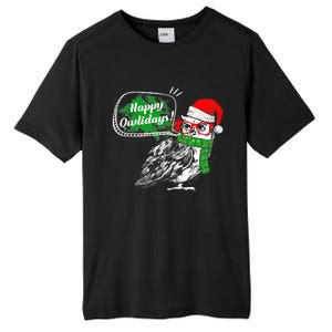 Happy Owlidays Funny Christmas Holidays Owl Lover Tall Fusion ChromaSoft Performance T-Shirt