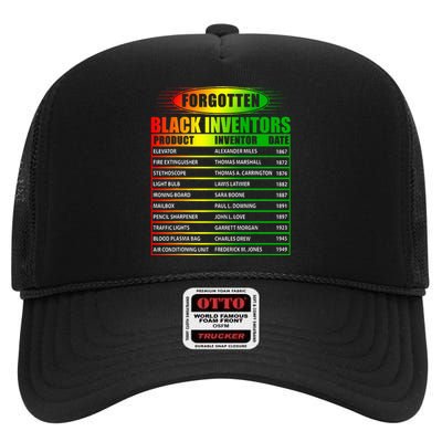 History Of Forgotten Black Inventors Black History Month High Crown Mesh Back Trucker Hat