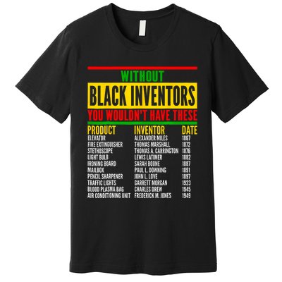 History Of Forgotten Black Inventors Black History Month Premium T-Shirt