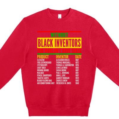 History Of Forgotten Black Inventors Black History Month Premium Crewneck Sweatshirt