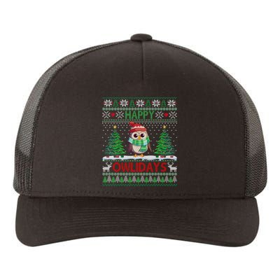 Happy Owlidays Funny Owl Ugly Christmas Gift Yupoong Adult 5-Panel Trucker Hat