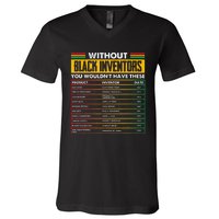 History Of Forgotten Black Inventors Black History Month V-Neck T-Shirt