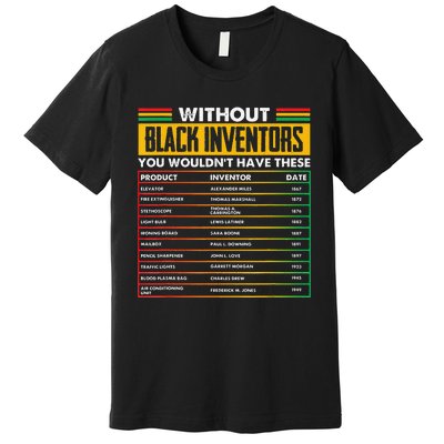 History Of Forgotten Black Inventors Black History Month Premium T-Shirt