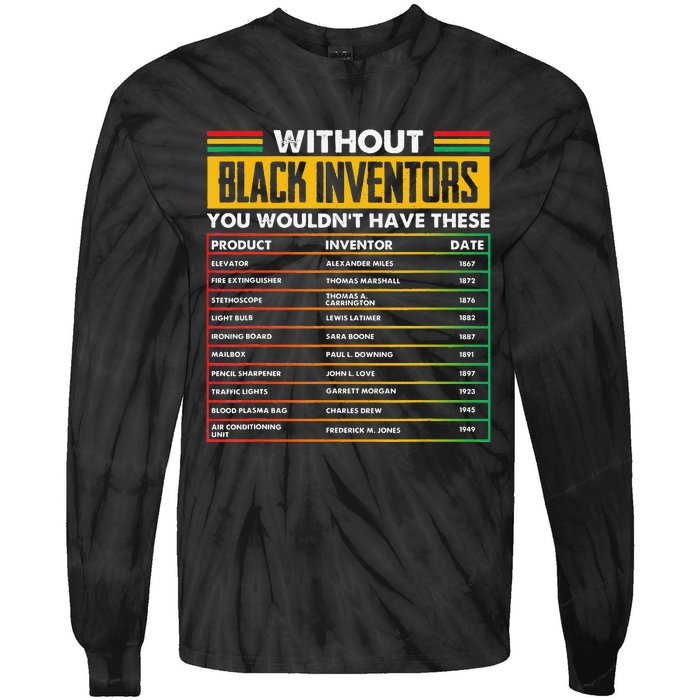 History Of Forgotten Black Inventors Black History Month Tie-Dye Long Sleeve Shirt