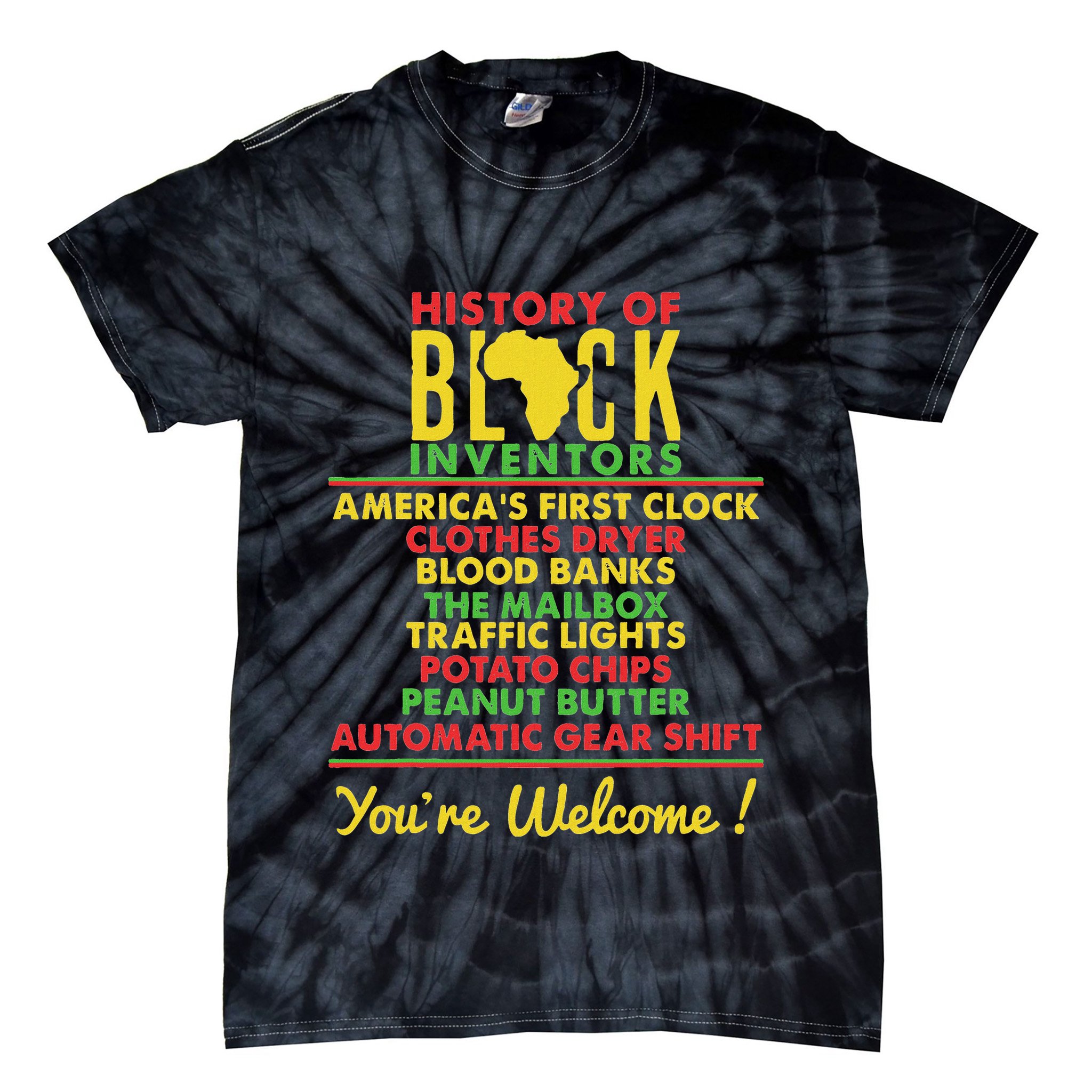 History Of Forgotten Black Inventors Black History Month Tie-Dye T-Shirt