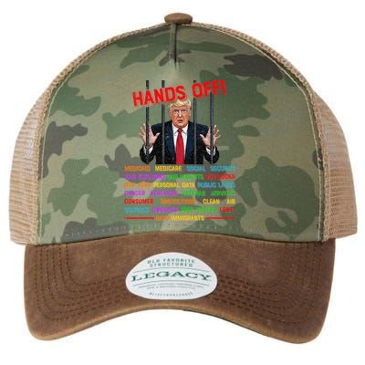 Hands Off Funny Trump In Prison Protest Activism Medicare Legacy Tie Dye Trucker Hat