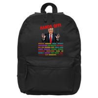 Hands Off Funny Trump In Prison Protest Activism Medicare 16 in Basic Backpack