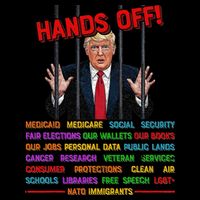 Hands Off Funny Trump In Prison Protest Activism Medicare 16 in Basic Backpack