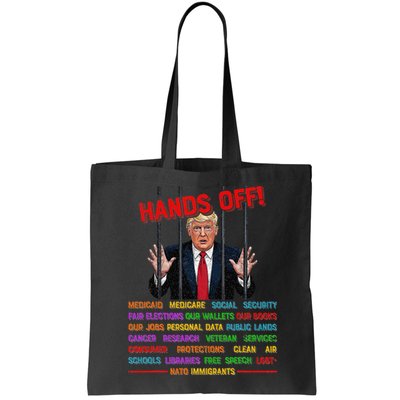 Hands Off Funny Trump In Prison Protest Activism Medicare Bag