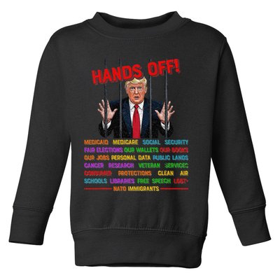 Hands Off Funny Trump In Prison Protest Activism Medicare Toddler Sweatshirt