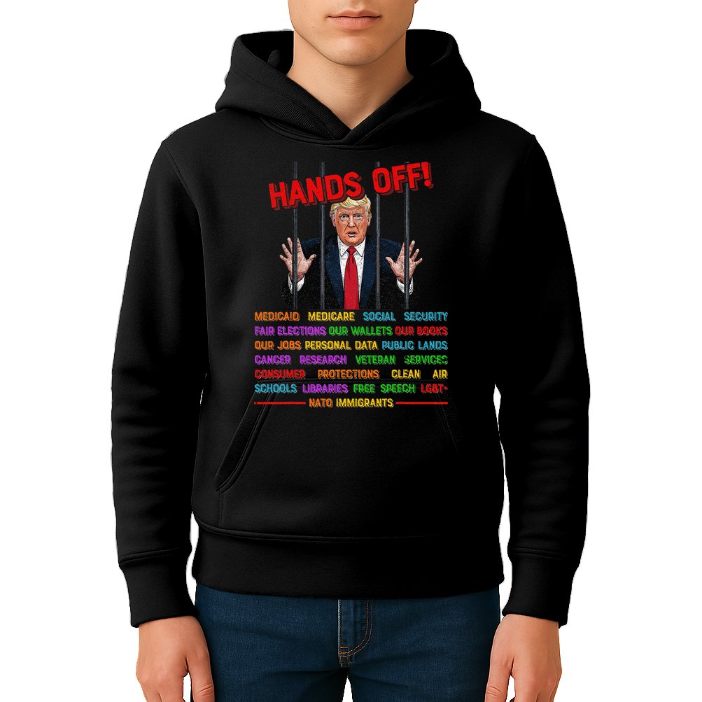 Hands Off Funny Trump In Prison Protest Activism Medicare Kids Hoodie