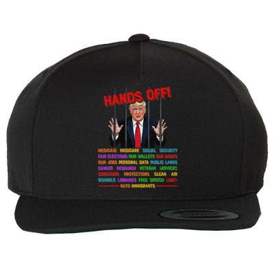 Hands Off Funny Trump In Prison Protest Activism Medicare Wool Snapback Cap