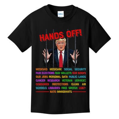 Hands Off Funny Trump In Prison Protest Activism Medicare Kids T-Shirt