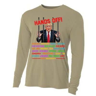 Hands Off Funny Trump In Prison Protest Activism Medicare Cooling Performance Long Sleeve Crew