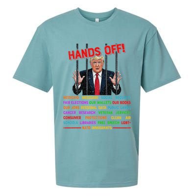 Hands Off Funny Trump In Prison Protest Activism Medicare Sueded Cloud Jersey T-Shirt