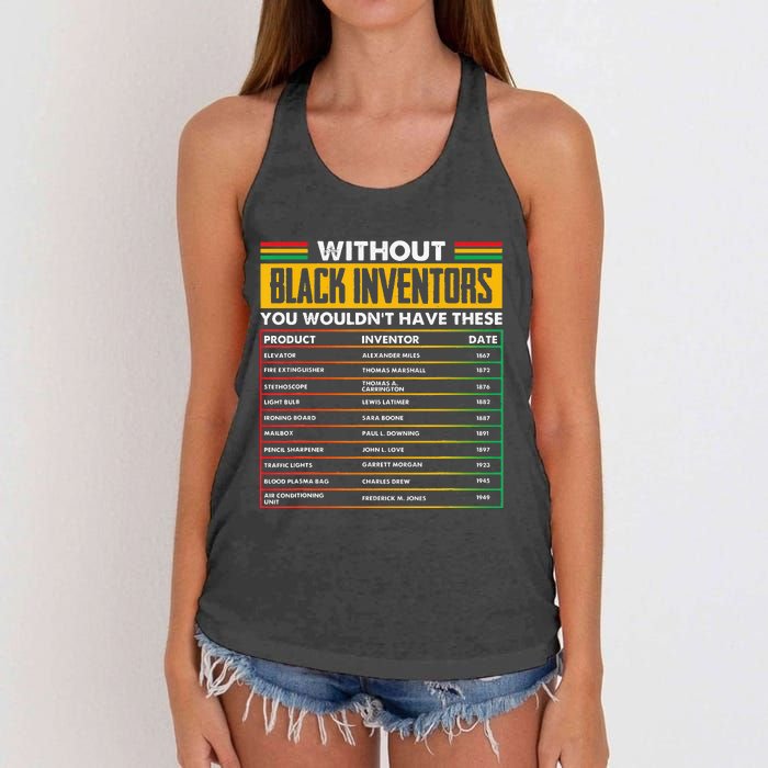 History Of Forgotten Black Inventors Black History Month Women's Knotted Racerback Tank