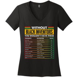 History Of Forgotten Black Inventors Black History Month Women's V-Neck T-Shirt