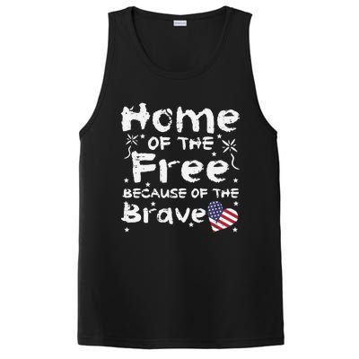 Home Of Free Because Of Brave Memorial Day Gift PosiCharge Competitor Tank