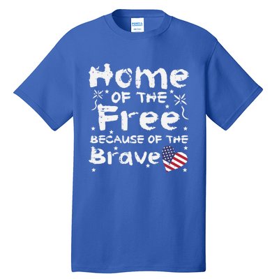 Home Of Free Because Of Brave Memorial Day Gift Tall T-Shirt