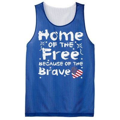 Home Of Free Because Of Brave Memorial Day Gift Mesh Reversible Basketball Jersey Tank