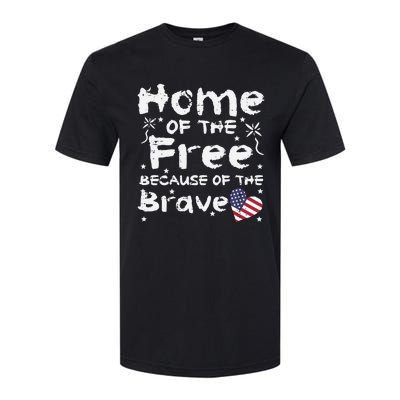 Home Of Free Because Of Brave Memorial Day Gift Softstyle CVC T-Shirt