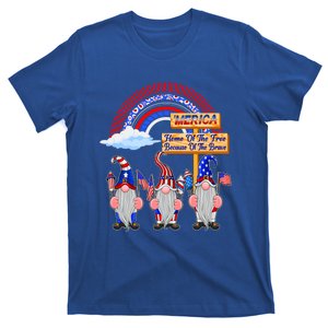 Home Of Free Because Of Brave 4th July Merica Gnome Meaningful Gift T-Shirt