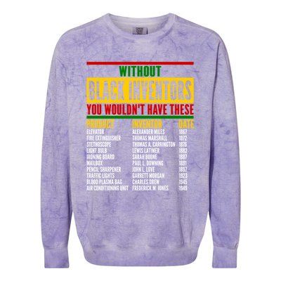 History Of Forgotten Black Inventors Black History Month Gift Colorblast Crewneck Sweatshirt