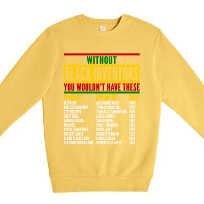 History Of Forgotten Black Inventors Black History Month Gift Premium Crewneck Sweatshirt