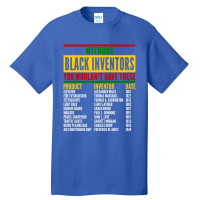 History Of Forgotten Black Inventors Black History Month Gift Tall T-Shirt