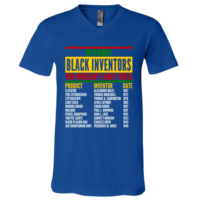 History Of Forgotten Black Inventors Black History Month Gift V-Neck T-Shirt