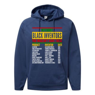 History Of Forgotten Black Inventors Black History Month Gift Performance Fleece Hoodie