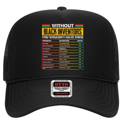 History Of Forgotten Black Inventors Black History Month High Crown Mesh Back Trucker Hat