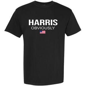 Harris Obviously For President 2024 Kamala American Flag Garment-Dyed Heavyweight T-Shirt