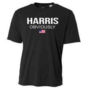 Harris Obviously For President 2024 Kamala American Flag Cooling Performance Crew T-Shirt