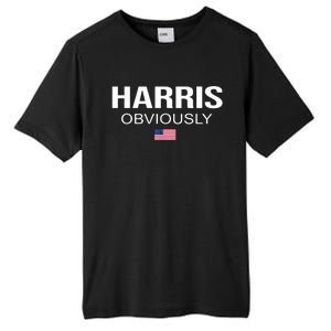 Harris Obviously For President 2024 Kamala American Flag Tall Fusion ChromaSoft Performance T-Shirt