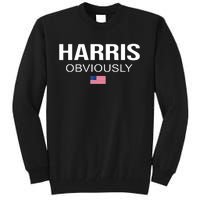 Harris Obviously For President 2024 Kamala American Flag Tall Sweatshirt