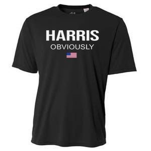 Harris Obviously For President 2024 Kamala American Flag Cooling Performance Crew T-Shirt