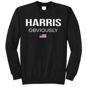 Harris Obviously For President 2024 Kamala American Flag Sweatshirt