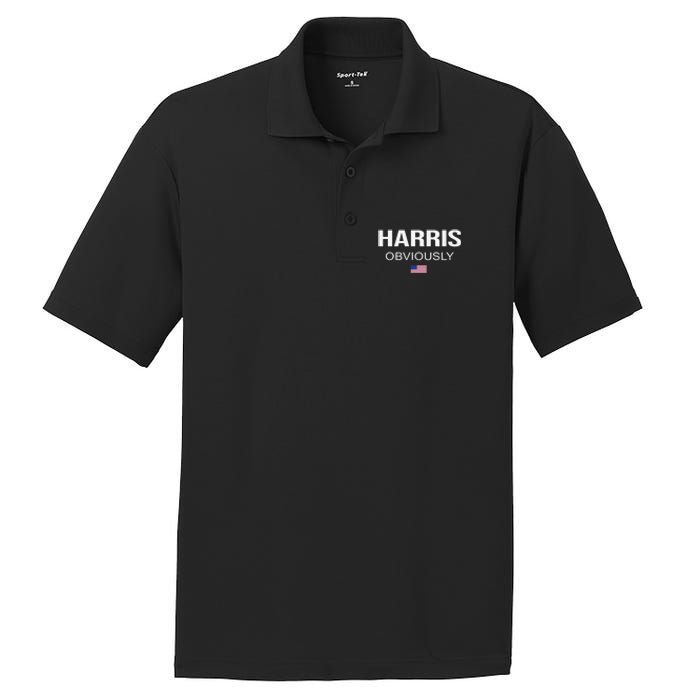 Harris Obviously For President 2024 Kamala American Flag PosiCharge RacerMesh Polo