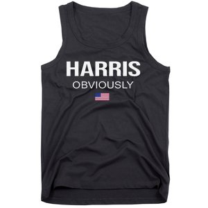 Harris Obviously For President 2024 Kamala American Flag Tank Top