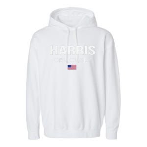 Harris Obviously For President 2024 Kamala American Flag Garment-Dyed Fleece Hoodie