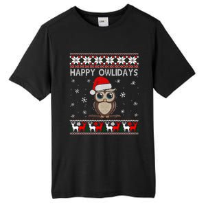 Happy Owlidays Funny Owl Ugly Christmas Gift Tall Fusion ChromaSoft Performance T-Shirt