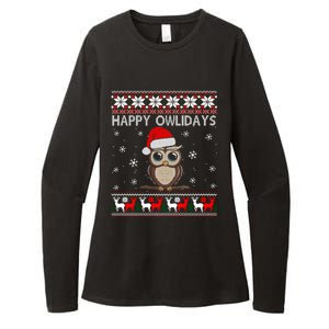 Happy Owlidays Funny Owl Ugly Christmas Gift Womens CVC Long Sleeve Shirt