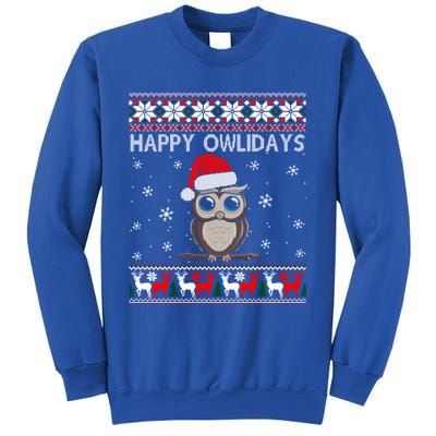 Happy Owlidays Funny Owl Ugly Christmas Gift Sweatshirt