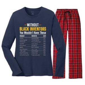 History Of Forgotten Black Inventors Black History Month Women's Long Sleeve Flannel Pajama Set 