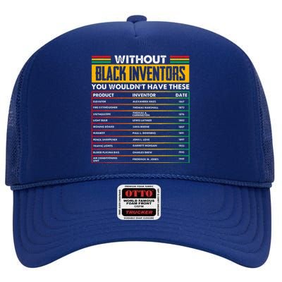 History Of Forgotten Black Inventors Black History Month High Crown Mesh Back Trucker Hat