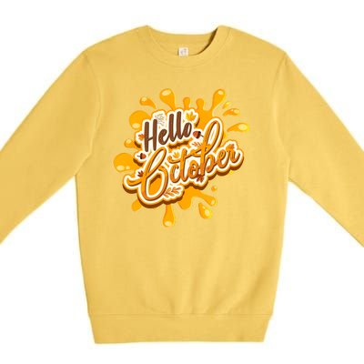 Hello October Fun Fall Premium Crewneck Sweatshirt