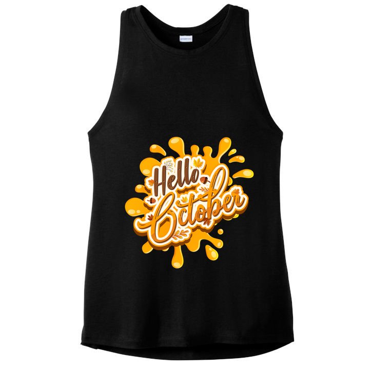 Hello October Fun Fall Ladies PosiCharge Tri-Blend Wicking Tank